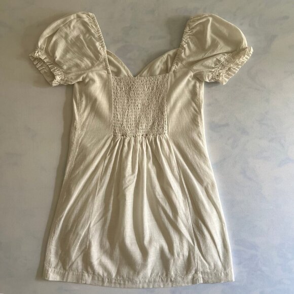 Urban Outfitters Ivory Linen Corset Milkmaid Mini Dress - Picture 2 of 8